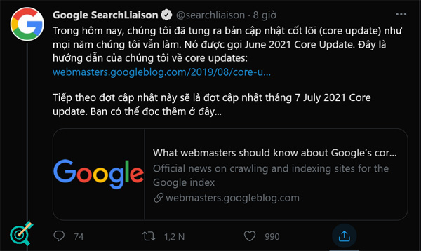 google update thuật toán seo năm 2021