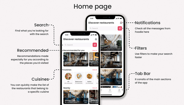 màn hình app đặt lịch nhà hàng