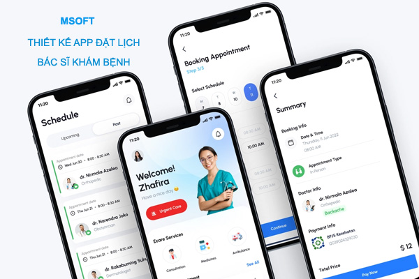 thiết kế app đặt lịch khám bệnh bác sĩ