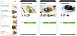 màn hình thiết kế app giao đồ ăn nhanh